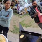 Arepito sirve arepas colombianas a visitantes en una feria de Toronto