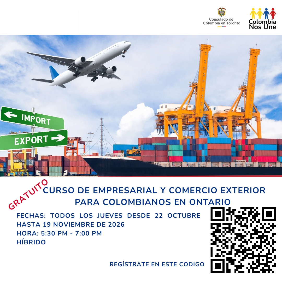 Curso gratis de desarrollo empresarial y comercio exterior para colombianos en Ontario